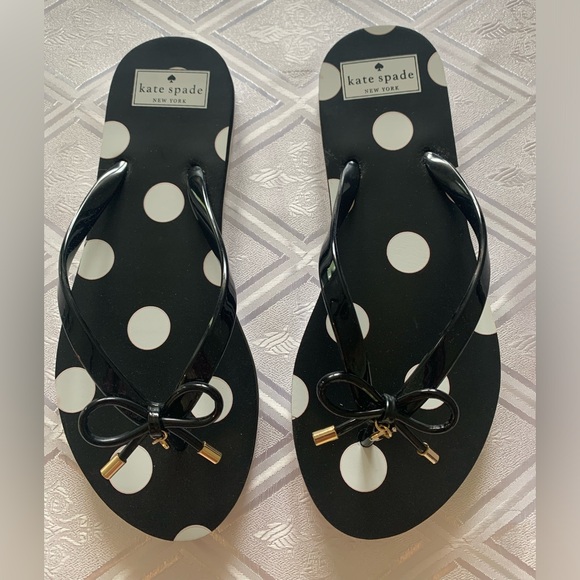kate spade Shoes - Kate Spade Black and White Polka Dot Sandals-8M